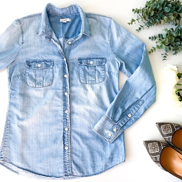 J. Crew Tops - J. Crew Keeper Chambray Shirt